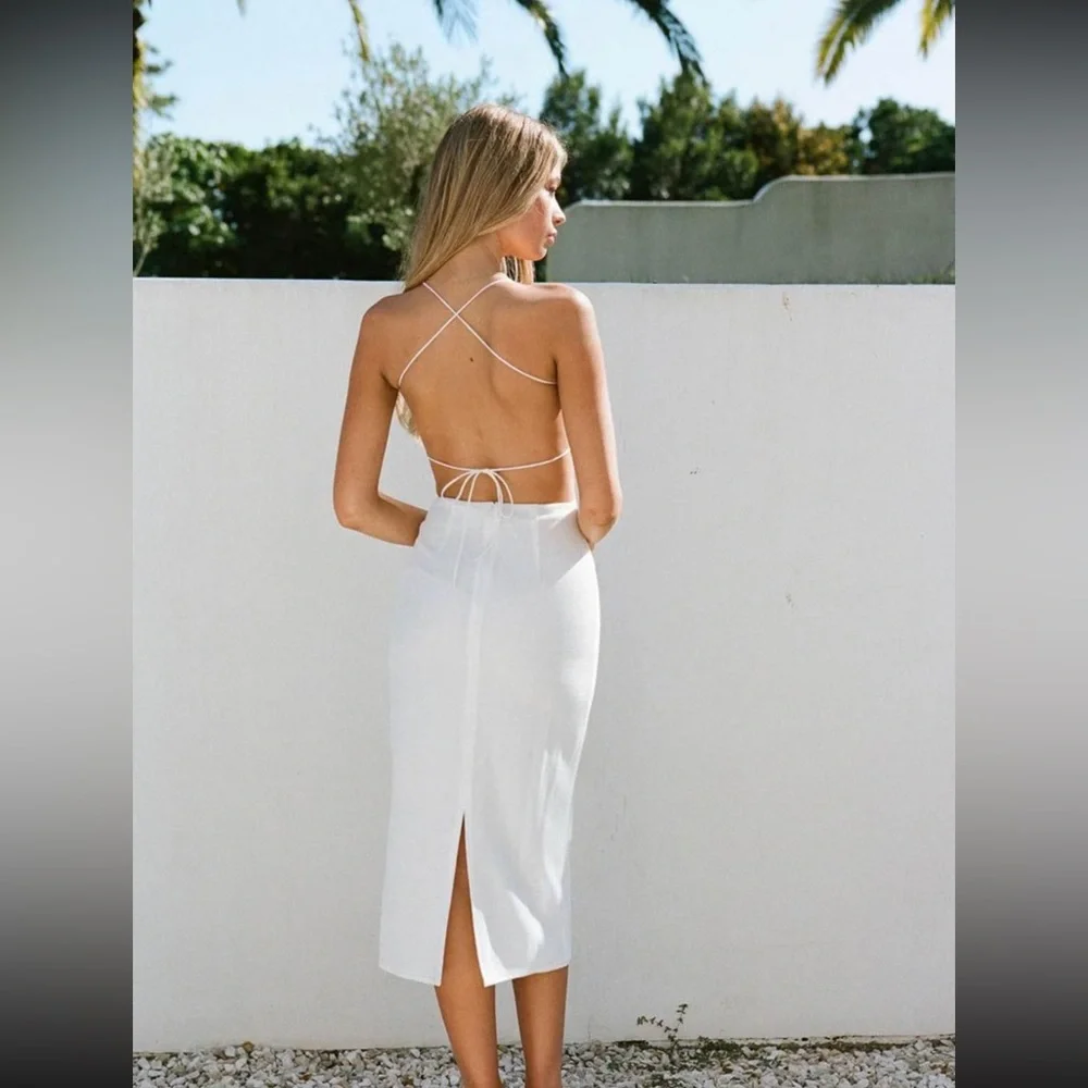 NWT Brylie Midi Dress White - Picture 3 of 7